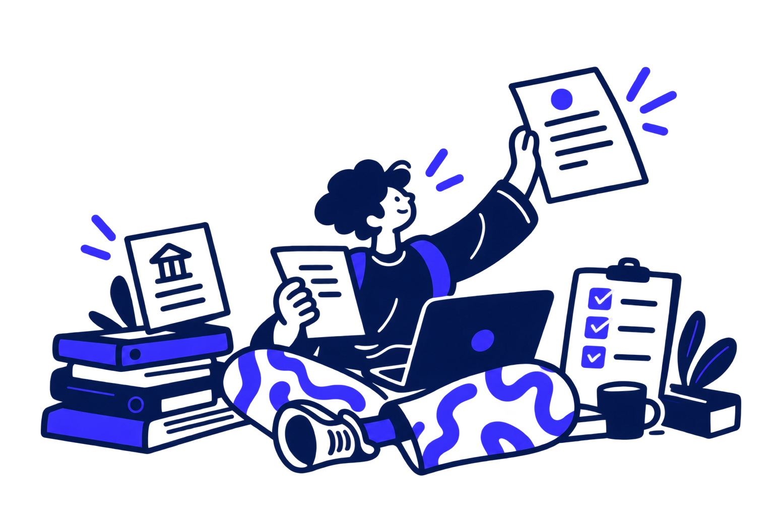 Person holding official business registration documents with blocks
